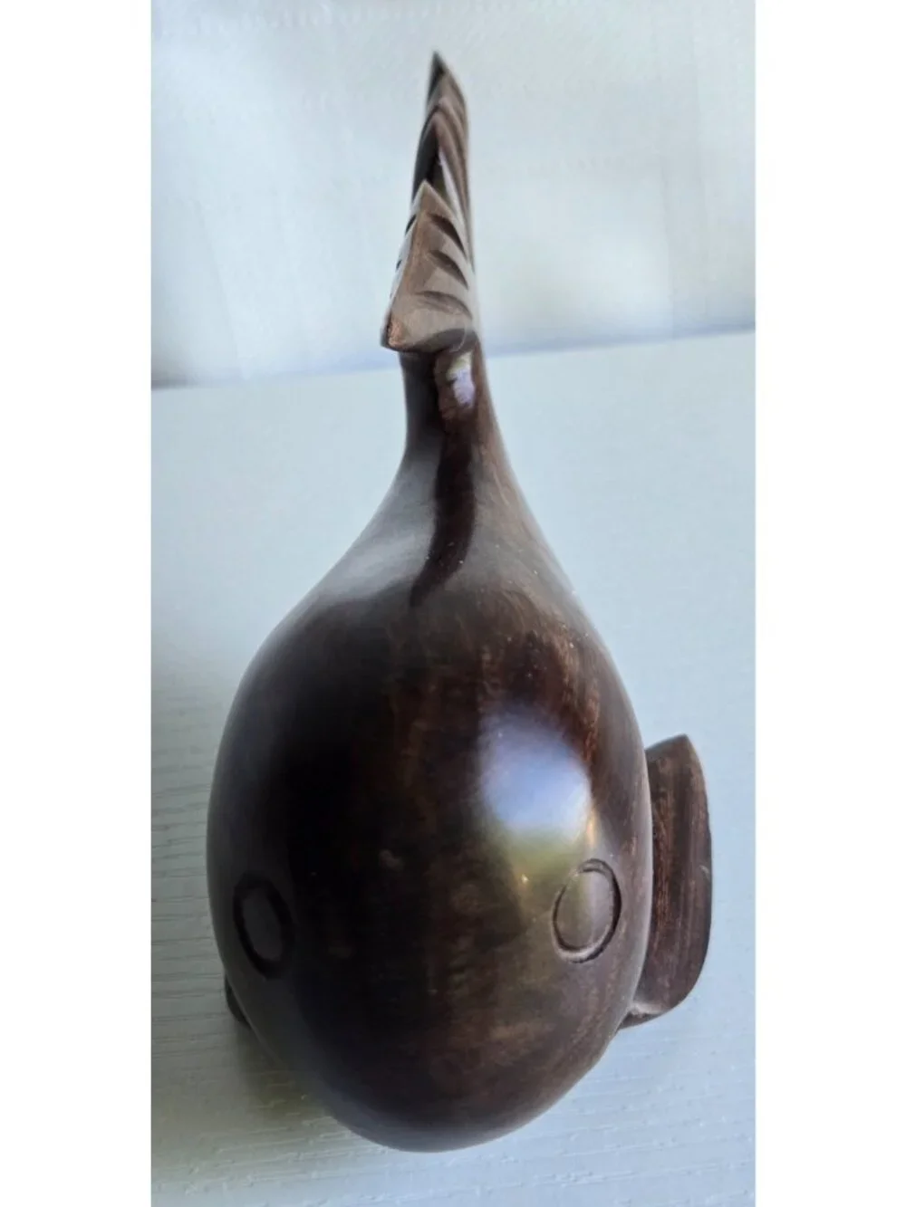 Wooden Whale Figurine Hand Carved Wood Ocean Nautical Sculpture